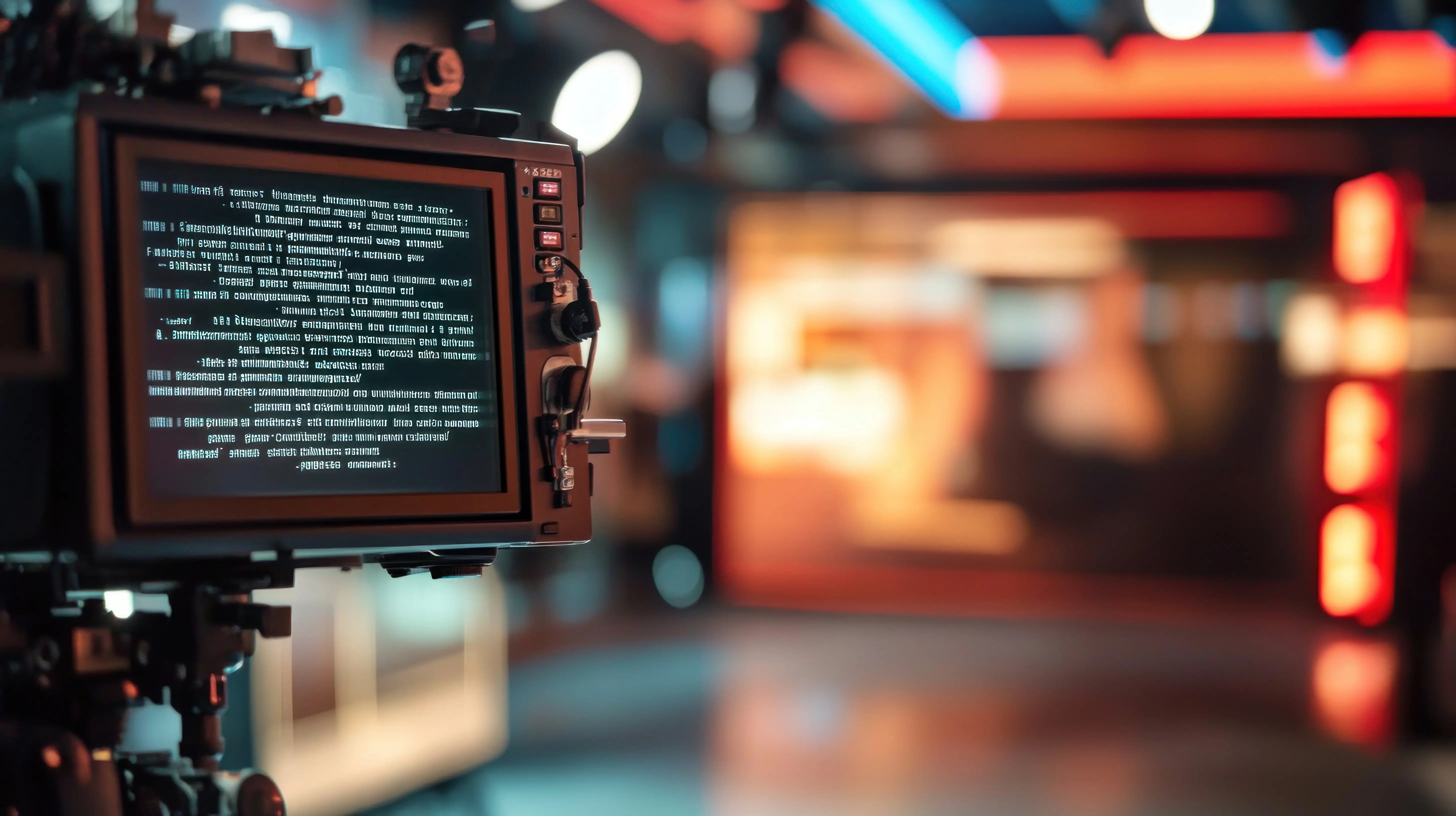 broadcast-camera-captures-studio-set-with-teleprompter-display-focus